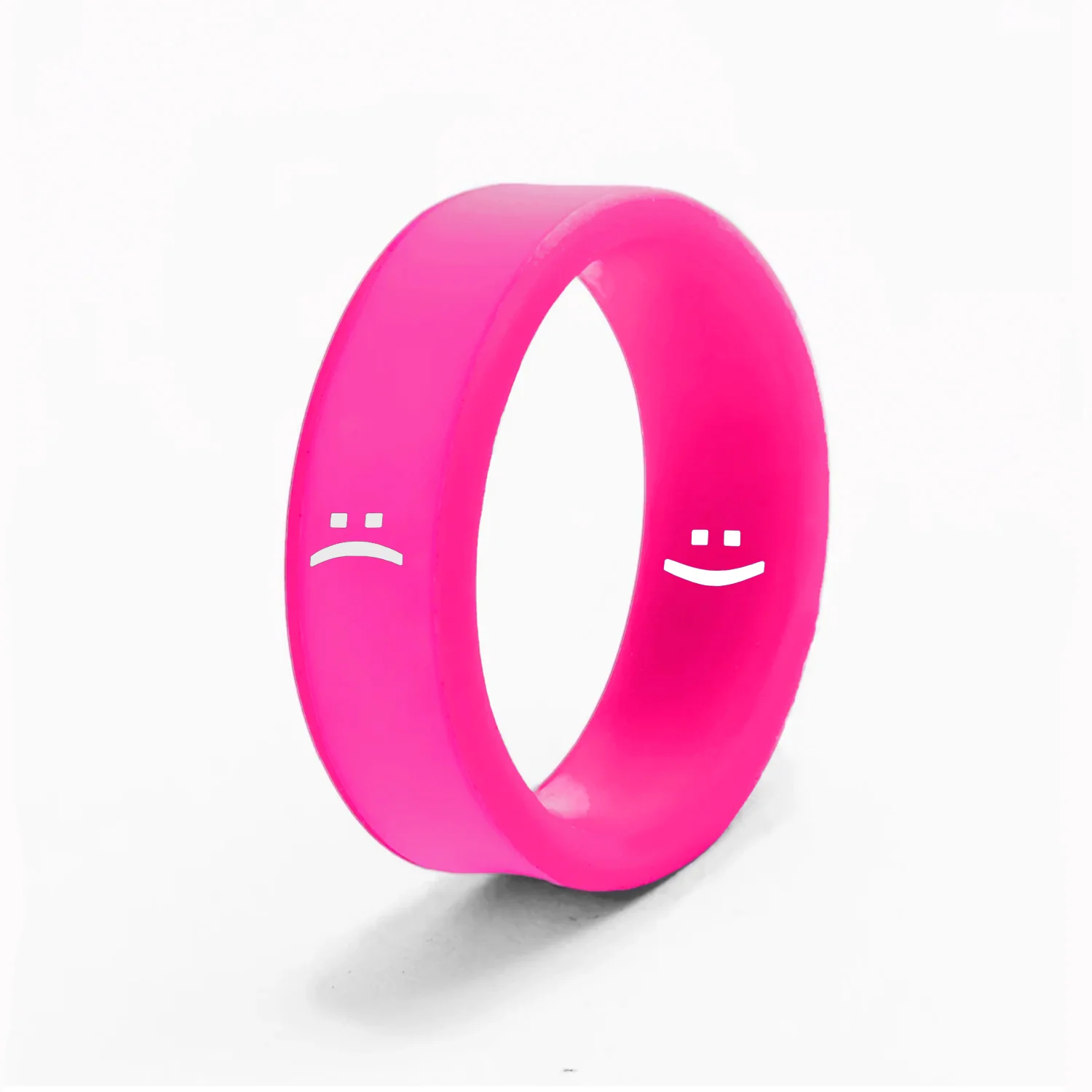 Flip Reversible smile / frown ring hot pink - Image 2