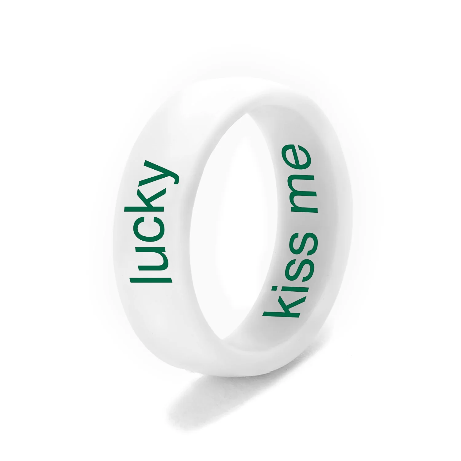 Flip Reversible lucky / kiss me ring white Ring